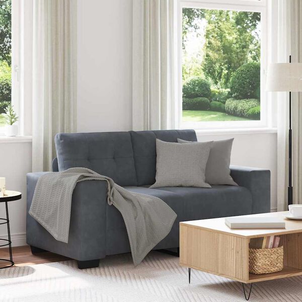 vidaXL Zweisitzer-Sofa Dunkelgrau 160x77x82 cm Samt