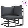 vidaXL Gartensofa-set mit Kissen 12 pcs Schwarz Aluminium