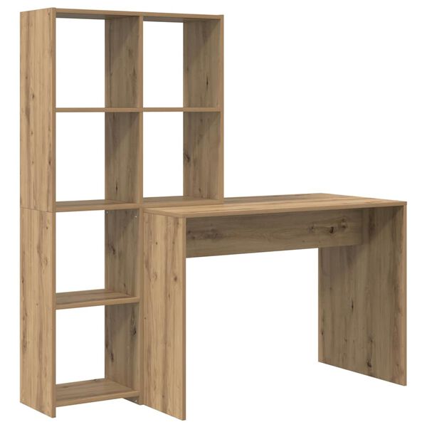 vidaXL Schreibtisch Artisan-Eiche 138,5 x 55 x 143 cm Holzwerkstoff