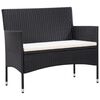 vidaXL 5-tlg. Garten-Lounge-Set mit Auflagen Poly Rattan Schwarz
