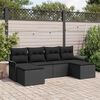 vidaXL Gartensofa-set mit Kissen 6 pcs Schwarz Poly-Rattan