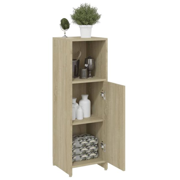 vidaXL Badezimmerschrank Sonoma-Eiche 30x30x95 cm Holzwerkstoff
