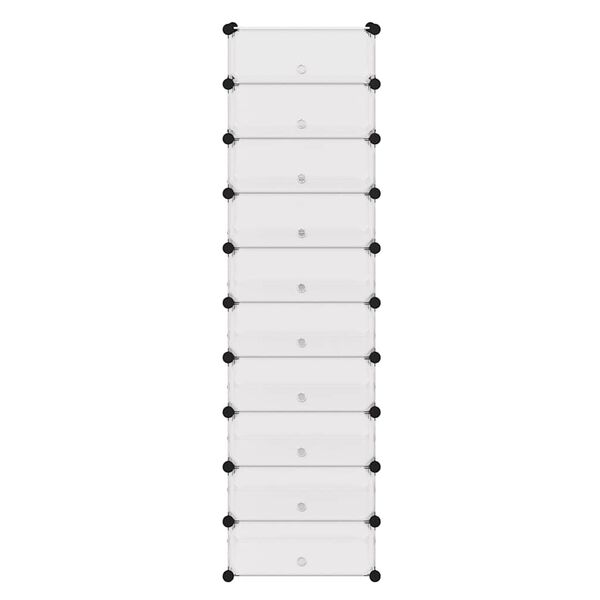 vidaXL Schuh-Organizer Zusammenklappbar mit 10 F&auml;chern Wei&szlig;