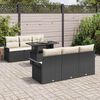 vidaXL Gartensofa-set mit Kissen 7 pcs Schwarz Poly-Rattan
