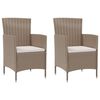 vidaXL 3-tlg. Garten-Essgruppe mit Auflagen Poly Rattan Beige