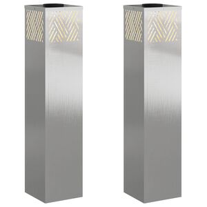 vidaXL Solar LED Weg Licht 2 stk. Warmes Wei&szlig; 18 x 18 x 80 cm
