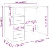 vidaXL Schreibtisch Altholz-Optik 102x76x50 cm Holzwerkstoff