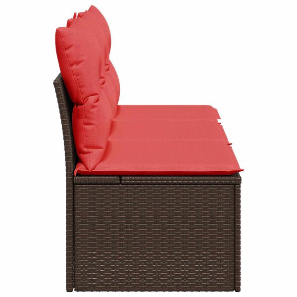 vidaXL Gartensofa mit Kissen 3-Sitzer Braun Poly Rattan