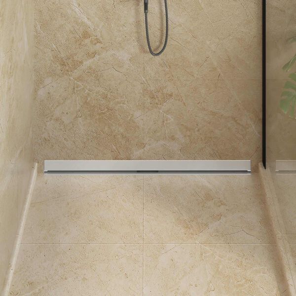 vidaXL Wandmontierter Duschablauf Silber 100 cm Edelstahl 304