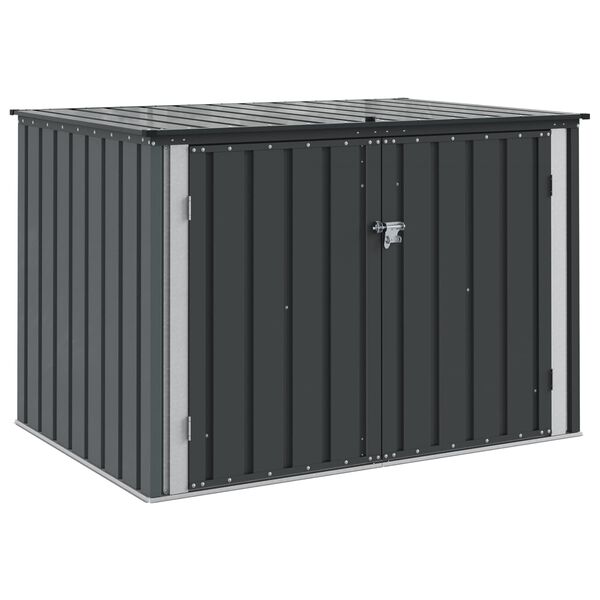 vidaXL Gartenlagerbox Schwarz 151,5 x 107 x 100 cm Stahl