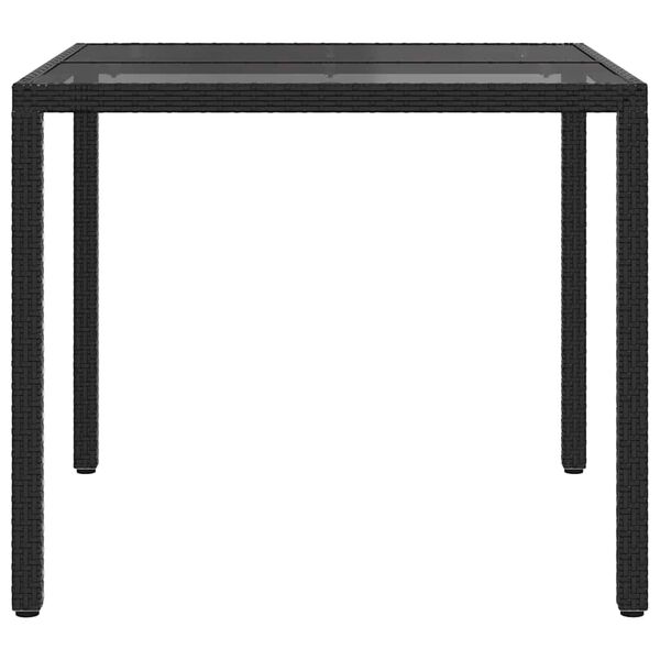 vidaXL Garten-E&szlig;tisch Schwarz 90 x 90 x 75 cm Poly Rattan