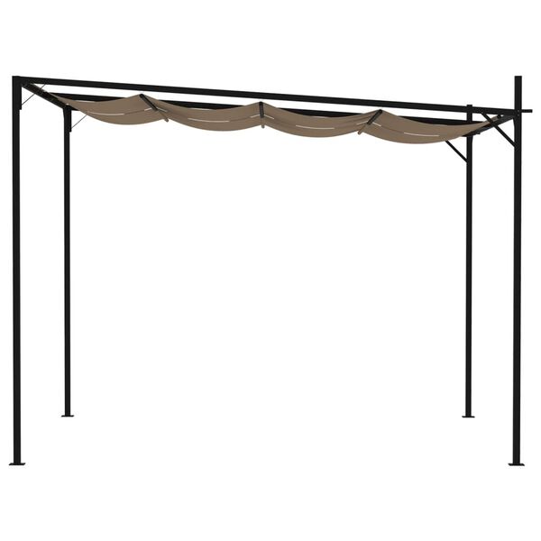 vidaXL Pavillon mit Ausziehbarem Dach 300x300x233 cm Taupe
