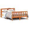 vidaXL Bettgestell mit Kopfteil ohne Matratze Wachsbraun 150x200 cm