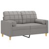 vidaXL 2-Sitzer-Sofa mit Kissen Hellgrau 120 cm Stoff