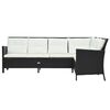 vidaXL 3-tlg. Garten-Lounge-Set mit Auflagen Poly Rattan Schwarz