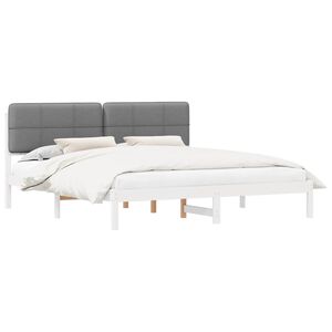 vidaXL Bettgestell mit gepolstertem Kopfteil Hellgrau 180 x 200 cm