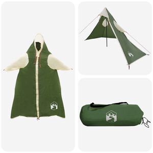 vidaXL 2-in-1 Regenponcho mit Kapuze 262 x 126 x 130 cm Gr&uuml;n