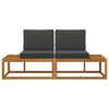 vidaXL Outdoor End Sofa 2 St&uuml;ck Natur und Anthrazit Massivholz Akazie