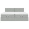 vidaXL Ottoman-Bett mit Matratzen & LEDs Hellgrau 160x200 cm Samt