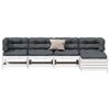 vidaXL 5-tlg. Garten-Lounge-Set mit Kissen Wei&szlig; Massivholz Kiefer