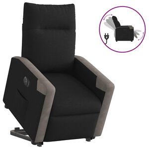 vidaXL Relaxsessel mit Aufstehhilfe Elektrisch Schwarz Stoff