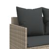 vidaXL 5-tlg. Garten-Sofagarnitur mit Kissen Hellgrau Poly Rattan