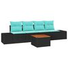 vidaXL Gartensofa-set 5 stk. Schwarz Poly-Rattan