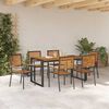 vidaXL Garten Essgruppe 7 pcs Schwarz und Braun Poly-Rattan