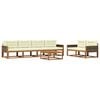 vidaXL Outdoor-Sofagarnitur mit Kissen 7 pcs Natur und Creme