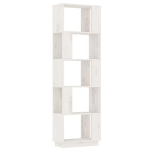 vidaXL B&uuml;cherregal/Raumteiler Wei&szlig; 51x25x163,5 cm Massivholz Kiefer