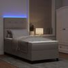 vidaXL Boxspringbett mit Matratze mit LED Taupe 90 x 200 cm Stoff