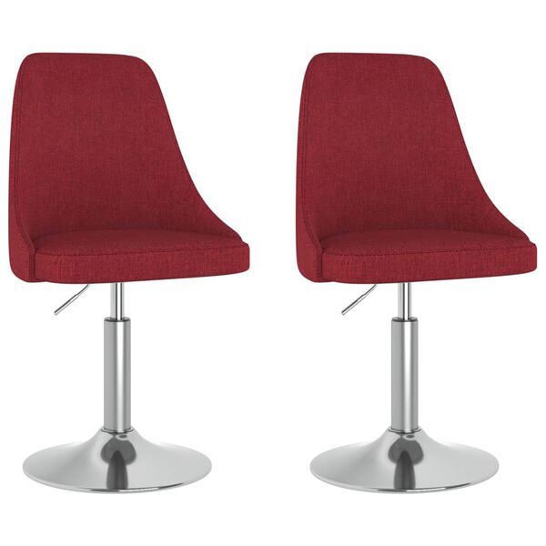 vidaXL Esszimmerst&uuml;hle 2 Stk. Drehbar Weinrot Stoff