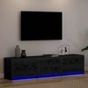 vidaXL Fernsehschrank mit LED Schwarze Eiche 165 x 34 x 40 cm