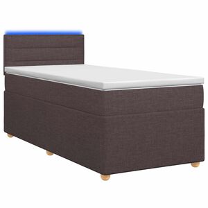 vidaXL Boxspringbett mit Matratze Dunkelbraun 90 x 190 cm Stoff