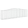 vidaXL Gabione mit Hochbogen 400x50x100/120 cm Verzinktes Eisen