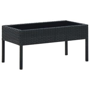 vidaXL Gartentisch Schwarz 75x40x37 cm Poly Rattan