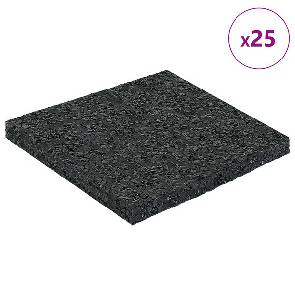 vidaXL Gummigranulat-Patiopad Schwarz 9 x 9 x 0,6 cm Gummi