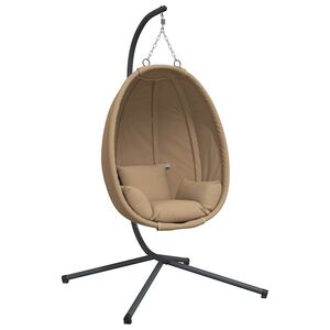 vidaXL H&auml;ngesessel Ei-Design mit St&auml;nder Taupe Stoff und Stahl
