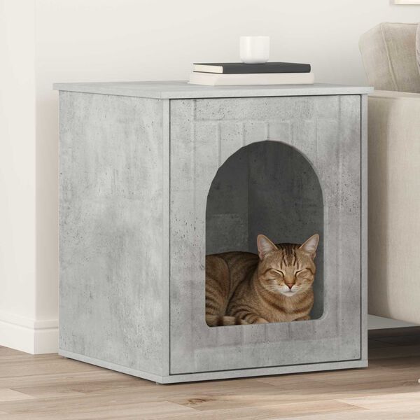 vidaXL Katzenhaus Beton 53 x 52 x 62 cm Holzwerkstoff