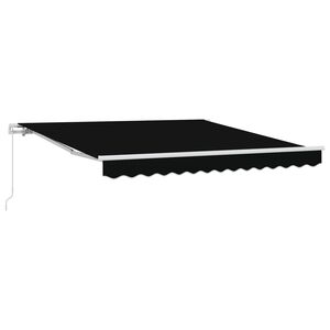 vidaXL Manuelle Markise 3 x 2,5 m Schwarz 100% Polyester