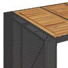 vidaXL 7-tlg. Gartenbar-Set ohne Kissen Schwarz Poly Rattan Akazie