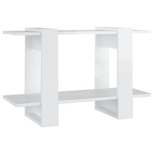 vidaXL B&uuml;cherregal/Raumteiler Hochglanz-Wei&szlig; 80x30x51 cm