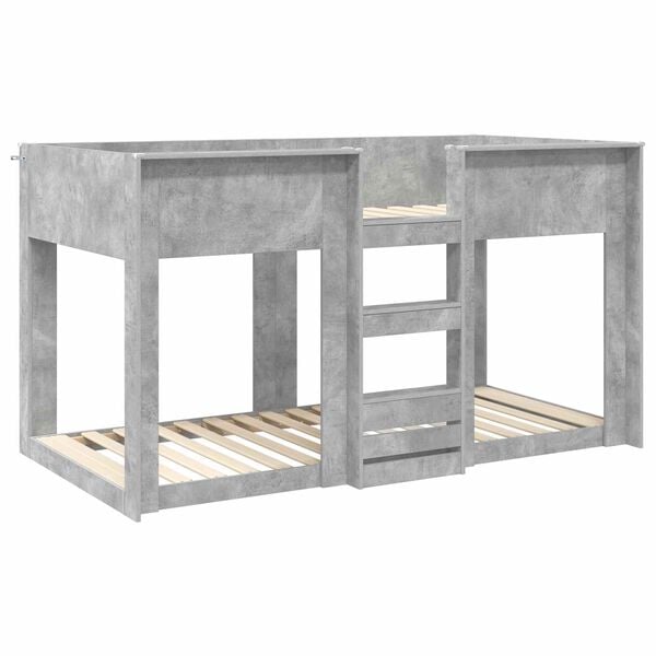 vidaXL Etagenbett f&uuml;r Kinder Beton Grau 100 x 200 cm Holzwerkstoff