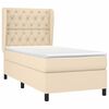 vidaXL Boxspringbett mit Matratze Creme 80x200 cm Stoff