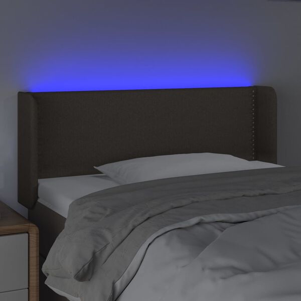 vidaXL LED Kopfteil Taupe 83x16x78/88 cm Stoff