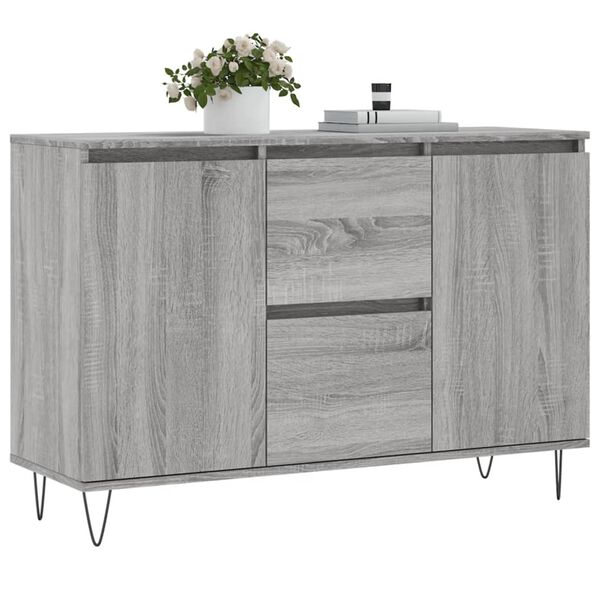 vidaXL Sideboard Grau Sonoma 101,5x35x70 cm Holzwerkstoff