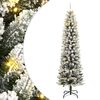 vidaXL K&uuml;nstlicher Weihnachtsbaum mit Schnee 150 LEDs 150 cm