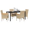 vidaXL Garten Essgruppe mit Kissen 5 pcs Beige Poly-Rattan