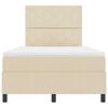 vidaXL Boxspringbett mit Matratze mit LED Creme 120 x 200 cm Stoff