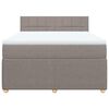 vidaXL Boxspringbett mit Matratze Taupe 140x190 cm Stoff